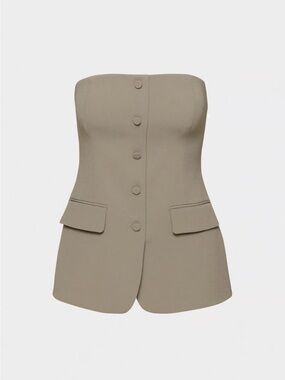 Aritzia Babaton Felted Taupe Strapless Vest NWT